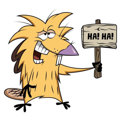 here is a Angry Beavers Norbert Beaver Ha Ha Sticker from the Cartoons collection for sticker mania