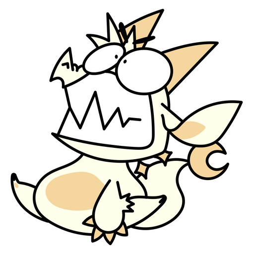 here is a Chikn Nuggit Fwench Fwy Teeth Sticker from the Cartoons collection for sticker mania