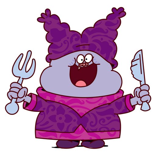 here is a Chowder is Ready to Eat Sticker from the Cartoons collection for sticker mania