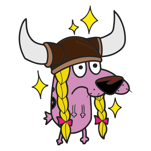 here is a Courage The Cowardly Dog Viking Sticker from the Cartoons collection for sticker mania