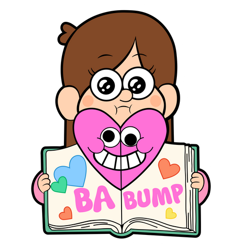 here is a Gravity Falls Mabel in Love Sticker from the Gravity Falls collection for sticker mania