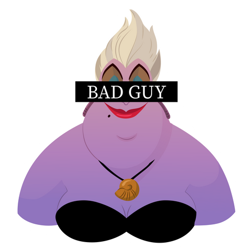 here is a Ursula Bad Guy Sticker from the Disney Cartoons collection for sticker mania