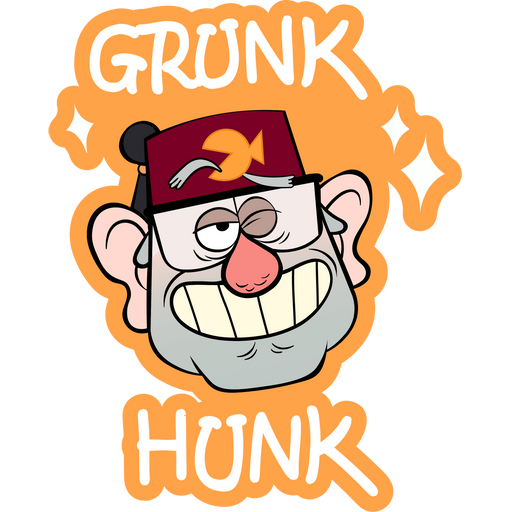 here is a Gravity Falls Grunk Hunk Stan Sticker from the Gravity Falls collection for sticker mania