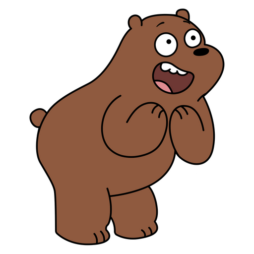 here is a We Bare Bears Happy Grizz Sticker from the We Bare Bears collection for sticker mania