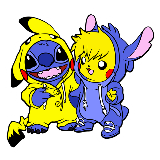 here is a Stitch and Pikachu Costumes Sticker from the Lilo & Stitch collection for sticker mania