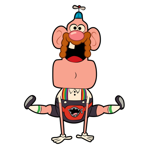here is a Uncle Grandpa Doing Gymnastics Sticker from the Cartoons collection for sticker mania