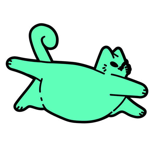 here is a Fat Green Alien Cat Sticker from the Cute Cats collection for sticker mania