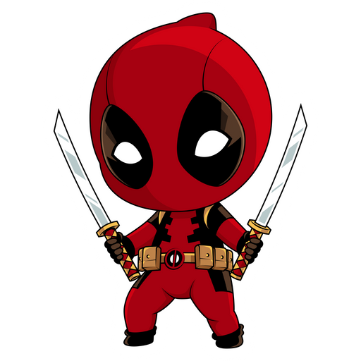 here is a Marvel Chibi Deadpool Sticker from the Chibi Marvel & DC comics collection for sticker mania