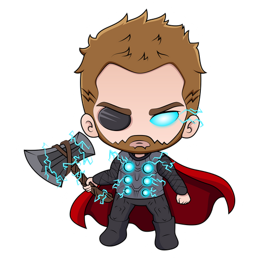 here is a Marvel Chibi Thor Sticker from the Chibi Marvel & DC comics collection for sticker mania