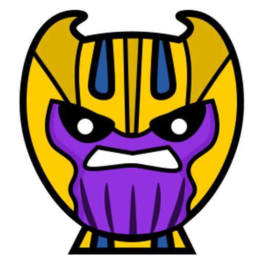 here is a Marvel Chibi Thanos Sticker from the Chibi Marvel & DC comics collection for sticker mania