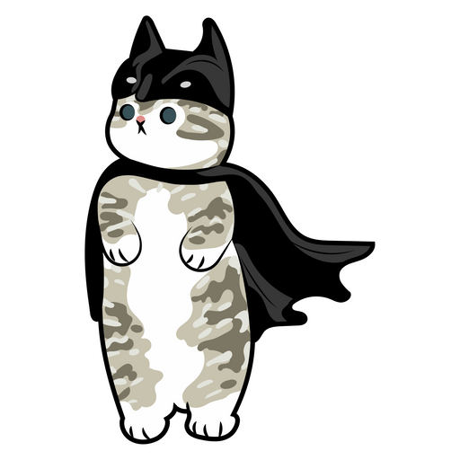 here is a Batman Cat Sticker from the Cute Cats collection for sticker mania