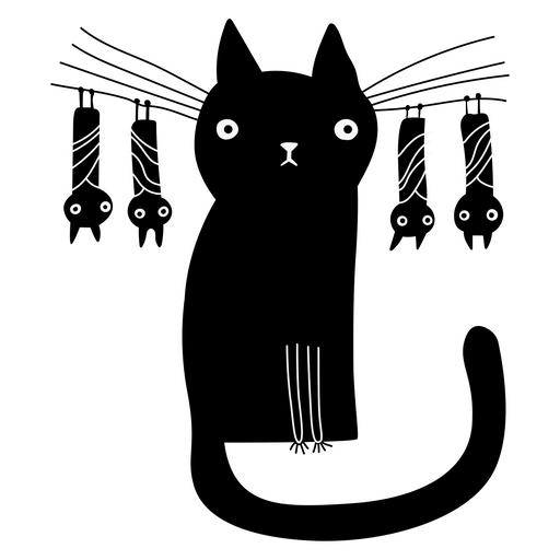 here is a Black Cat with Bats Sticker from the Cute Cats collection for sticker mania