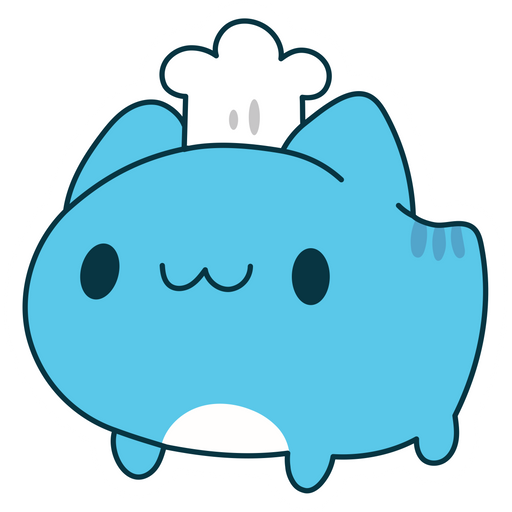 here is a Blue Cat Cook Sticker from the Cute Cats collection for sticker mania