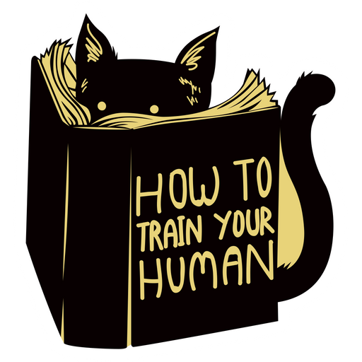 here is a Cat and How to Train Your Human Book Sticker from the Cute Cats collection for sticker mania