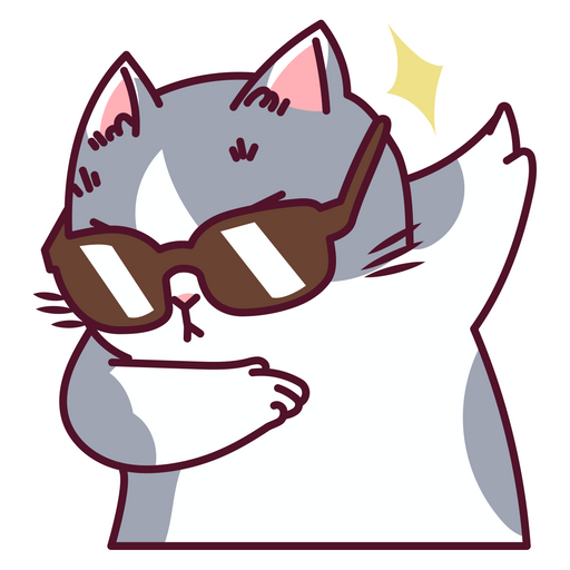 here is a Cat in Sunglasses Sticker from the Cute Cats collection for sticker mania