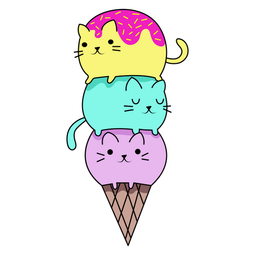 here is a Cats in Ice Cream Sticker from the Cute Cats collection for sticker mania
