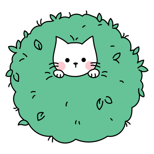 here is a Cute Kitten in a Bush Sticker from the Cute Cats collection for sticker mania