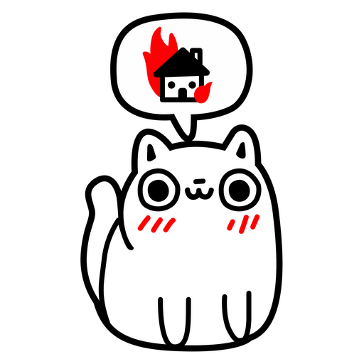 here is a Cat Dreaming about Destruction Sticker from the Cute Cats collection for sticker mania