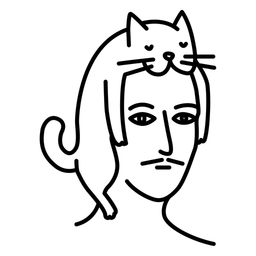 here is a Man in Cat Hat Sticker from the Cute Cats collection for sticker mania