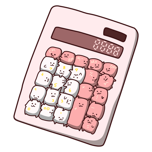 here is a Pink Catculator Sticker from the Cute Cats collection for sticker mania