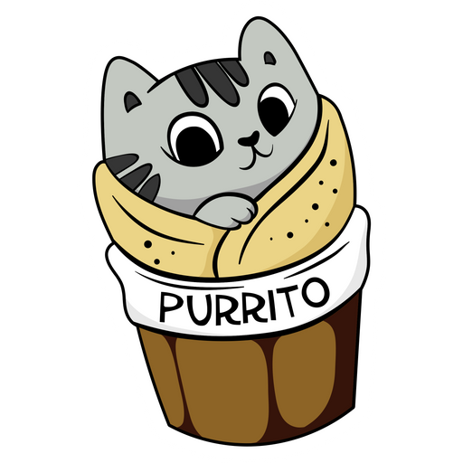 here is a Purrito Cat Sticker from the Cute Cats collection for sticker mania