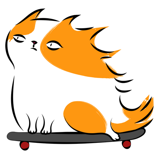 here is a Skateboard Redhead Cat Sticker from the Cute Cats collection for sticker mania