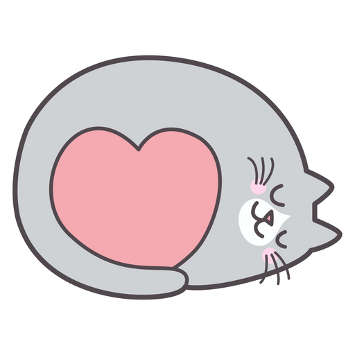 here is a Sleeping Cat with Love Heart Sticker from the Cute Cats collection for sticker mania