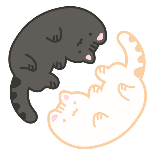 here is a Cute Yin Yang Kitties Sticker from the Cute Cats collection for sticker mania