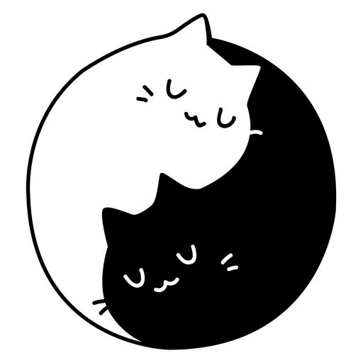 here is a Yin and Yang Cats Sticker from the Cute Cats collection for sticker mania