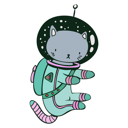 here is a Grey Cat in Space Sticker from the Cute Cats collection for sticker mania