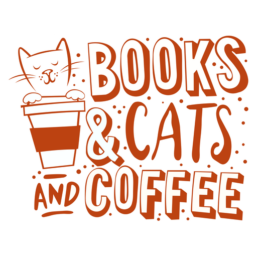 here is a Books & Cats & Coffee Sticker from the Cute Cats collection for sticker mania