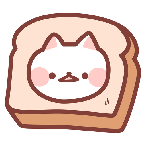 here is a Cute Cat in Bread Sticker from the Cute Cats collection for sticker mania