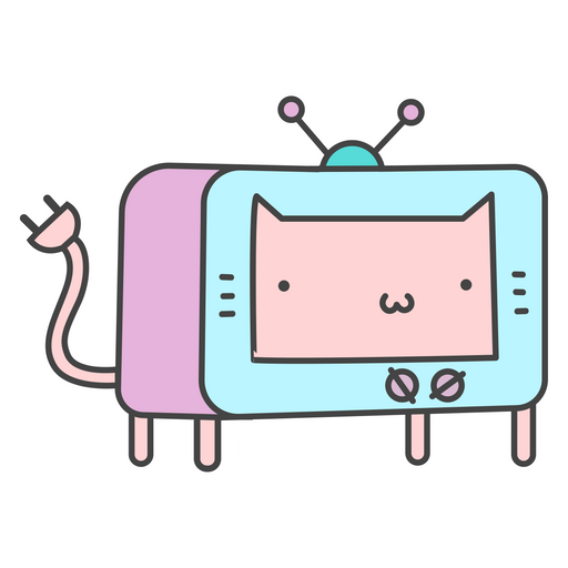 here is a TV Cat Sticker from the Cute Cats collection for sticker mania