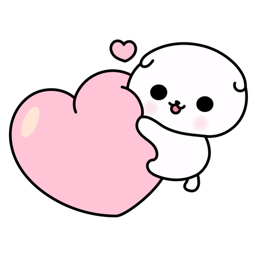 here is a White Cat with Pink Heart Sticker from the Cute Cats collection for sticker mania