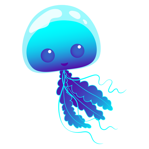here is a Cute Blue Jellyfish Sticker from the Cute collection for sticker mania