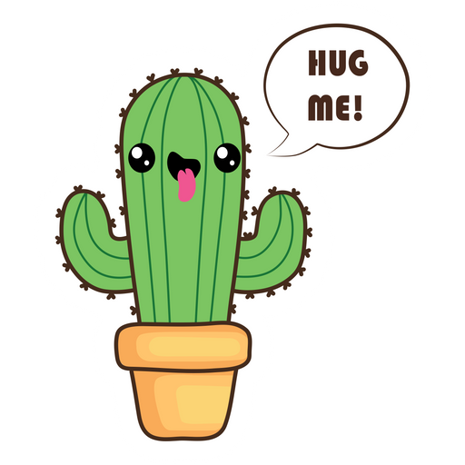 here is a Cute Cactus Hug Me Sticker from the Cute collection for sticker mania