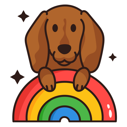 here is a Cute Dachshund Rainbow Sticker from the Cute collection for sticker mania