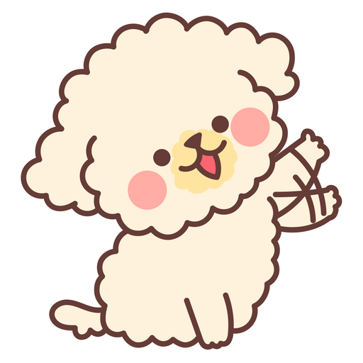 here is a Cute Dog Happily Waving His Paw Sticker from the Cute collection for sticker mania