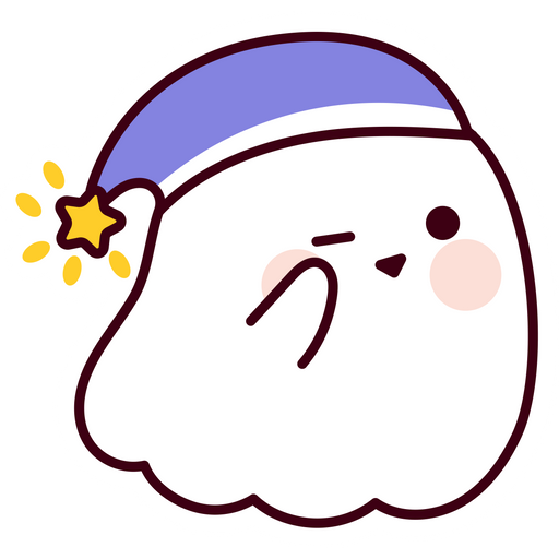 here is a Cute Ghost Goes to Sleep Sticker from the Cute collection for sticker mania
