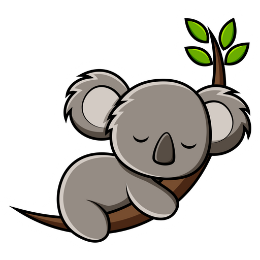 here is a Cute Koala Sleeping Sticker from the Cute collection for sticker mania