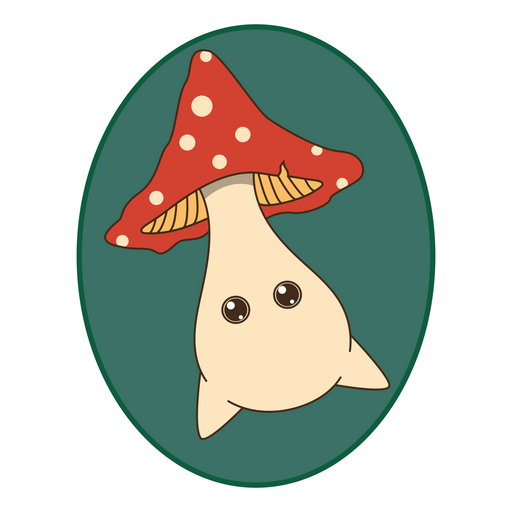here is a Cute Mushroom on Green Sticker from the Cute collection for sticker mania