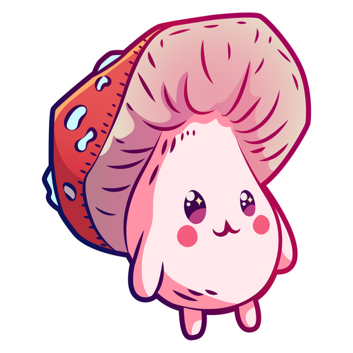 here is a Cute Pink Mushroom Sticker from the Cute collection for sticker mania