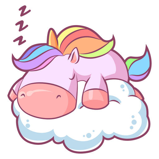 here is a Cute Sleeping Unicorn Sticker from the Cute collection for sticker mania