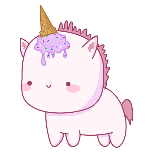 here is a Cute Unicorn with Ice Cream Horn Sticker from the Cute collection for sticker mania