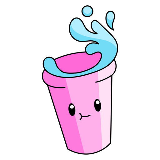 here is a Pink Glass of Water Sticker from the Cute collection for sticker mania