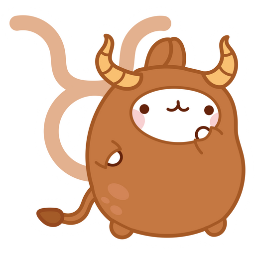 here is a Taurus Zodiac Molang Sticker from the Zodiac Signs collection for sticker mania