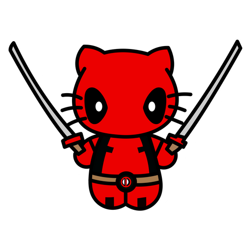 here is a Deadpool Hello Kitty Sticker from the Deadpool collection for sticker mania