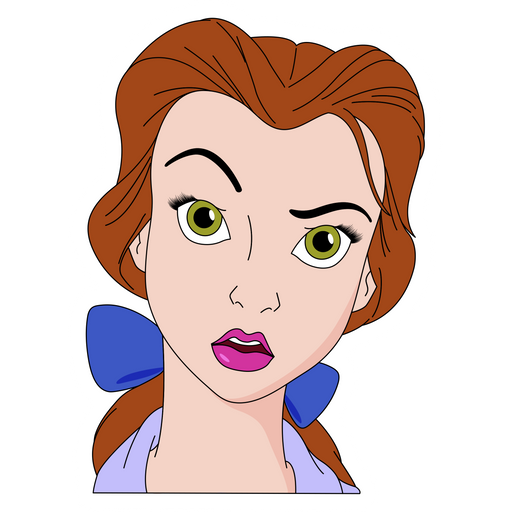 here is a Beauty and the Beast Belle Surprised Sticker from the Disney Cartoons collection for sticker mania