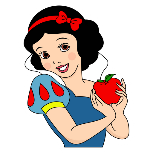 here is a Snow White and the Seven Dwarfs Snow White with an Apple Sticker from the Disney Cartoons collection for sticker mania