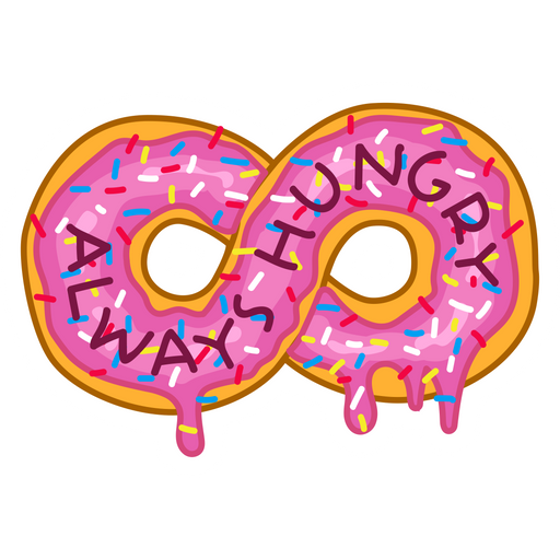 here is a Always Hungry Donut Sticker from the Food and Beverages collection for sticker mania